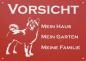 Preview: Aluminium Warnschild American Akita VORSICHT Mein Haus mein Garten meine Familie
